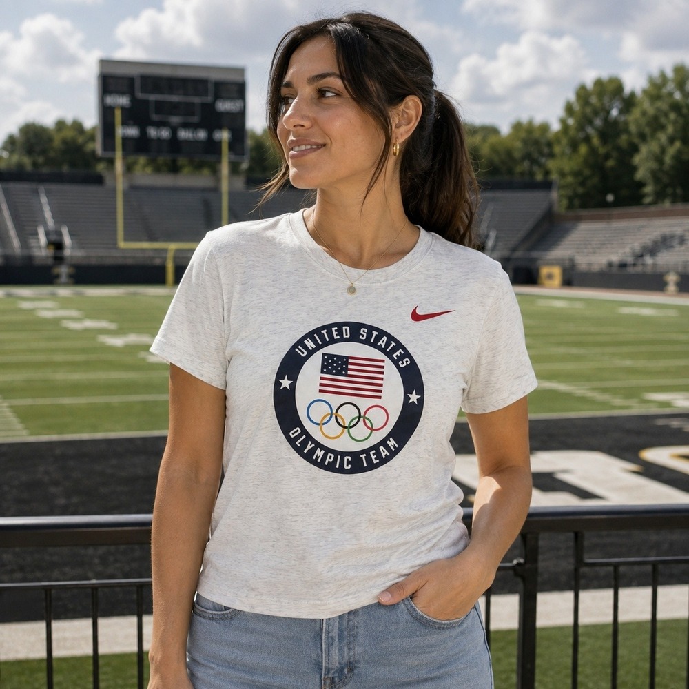 Nike‎ US Olympic Team T-Shirt XL Grey Dri-FIT Short Sleeve Graphic Tee